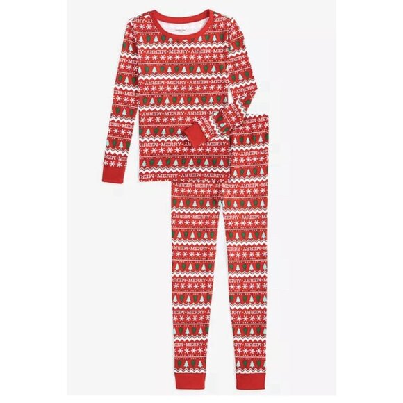 Holiday Lane Other - Holiday Lane Kids Christmas Pajama Set Red Merry Fairisle 2-Piece Size 12 NWT
